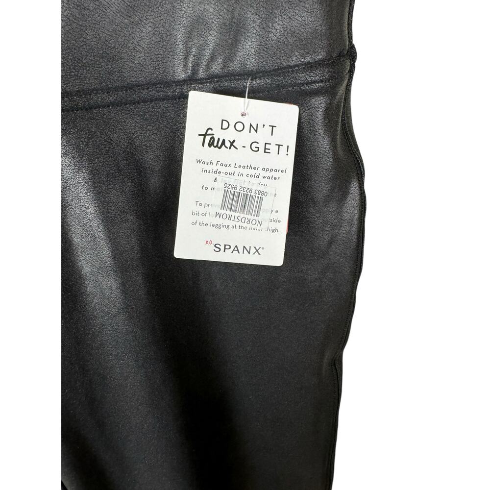 Spanx NWT SPANXshape Faux Leather Black High Waist Tummy Control Leggings - Picture 7 of 11